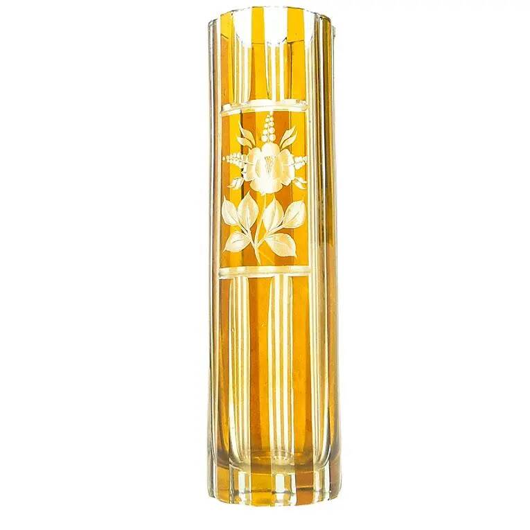 Mid-century modern vase, crystal, Huta Julia, Poland, 1970s