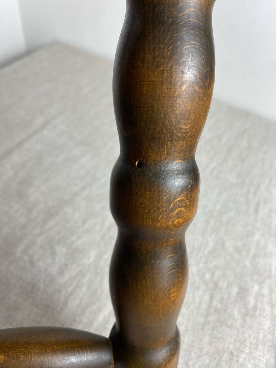 Turned wooden stool