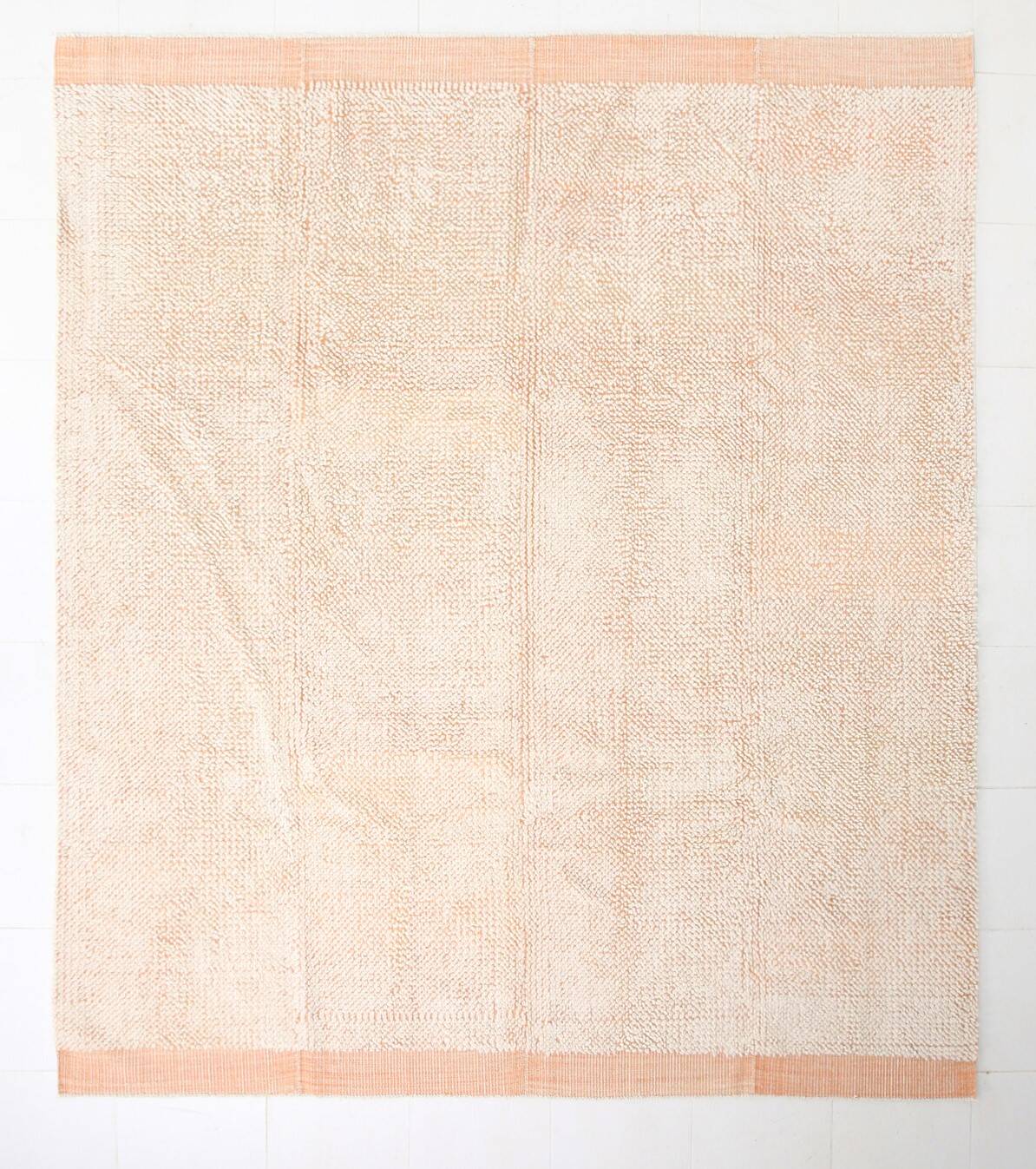 8x10 Pale Orange Beige Handmade Vintage Oushak Rug