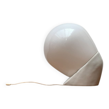 Mid-century German wall sconce in glass and ceramic by Wilhelm Wagenfeld for Lindner.