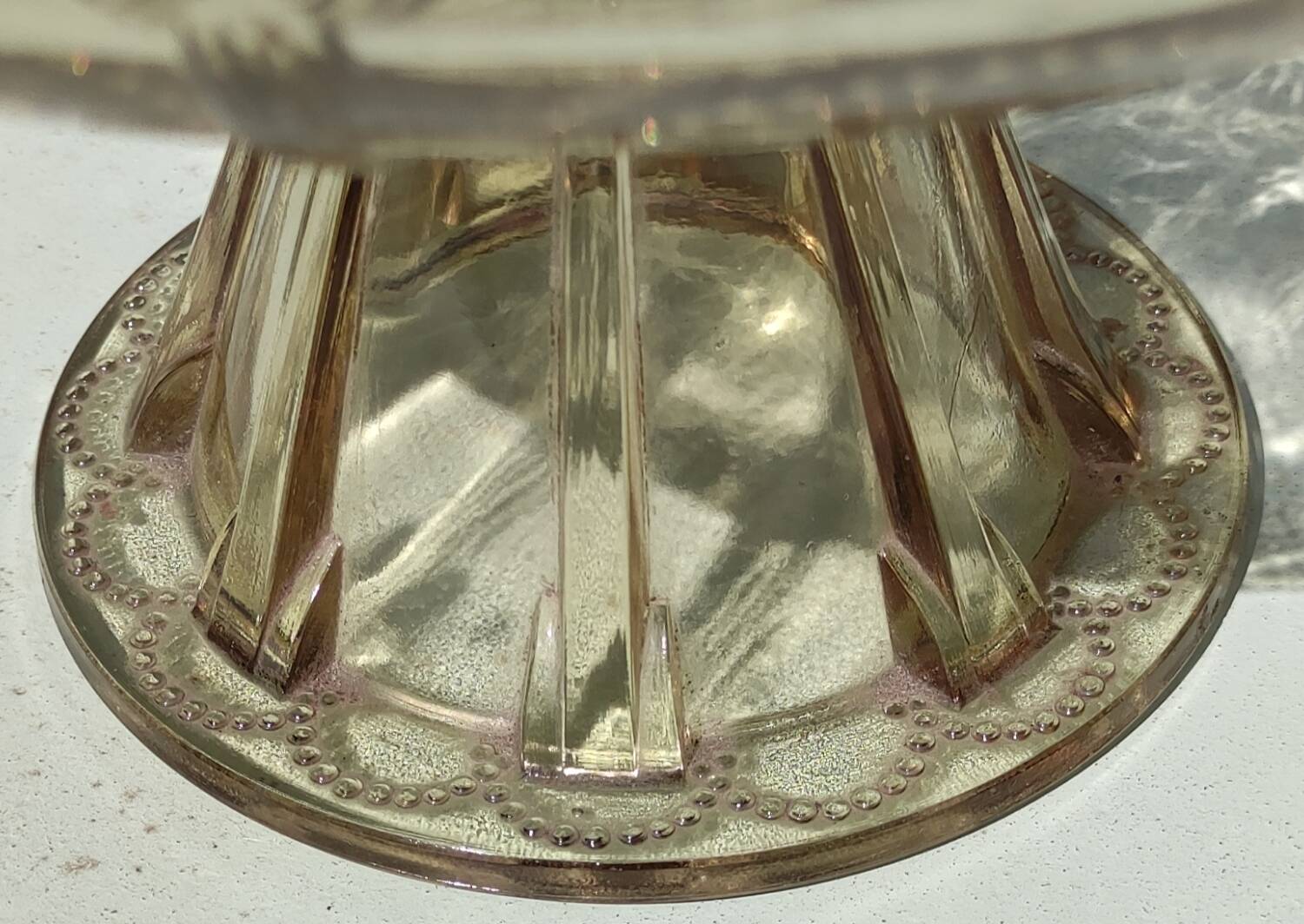 Old fruit bowl and smoked glass compotier