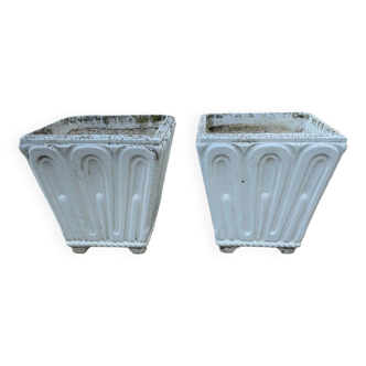 2 pot bac à fleurs à motifs de jardin jardinière ancienne