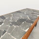 Vintage Danish design teak & slate stone coffee table