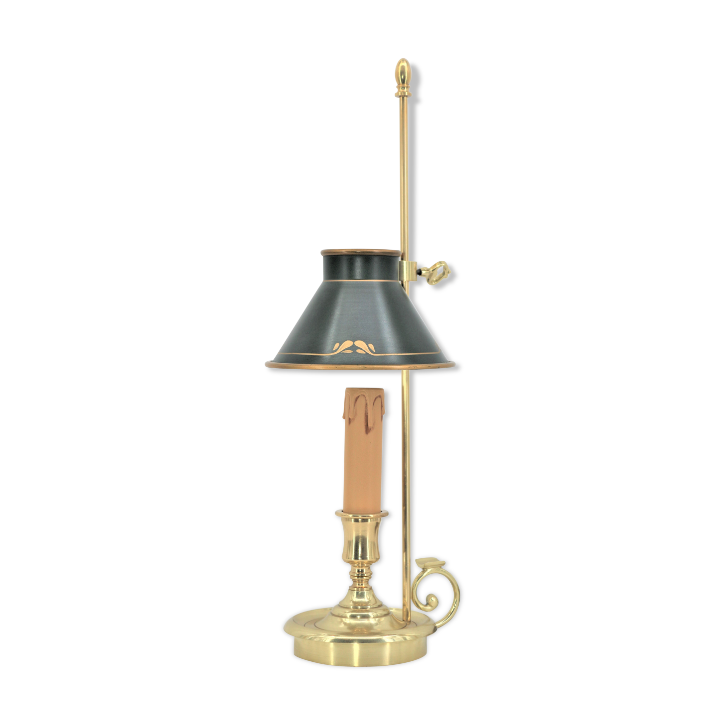 Bottled water bottle in the style of empire bronze conical lampshade