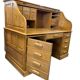 Bureau à rideau américain vintage en bois
