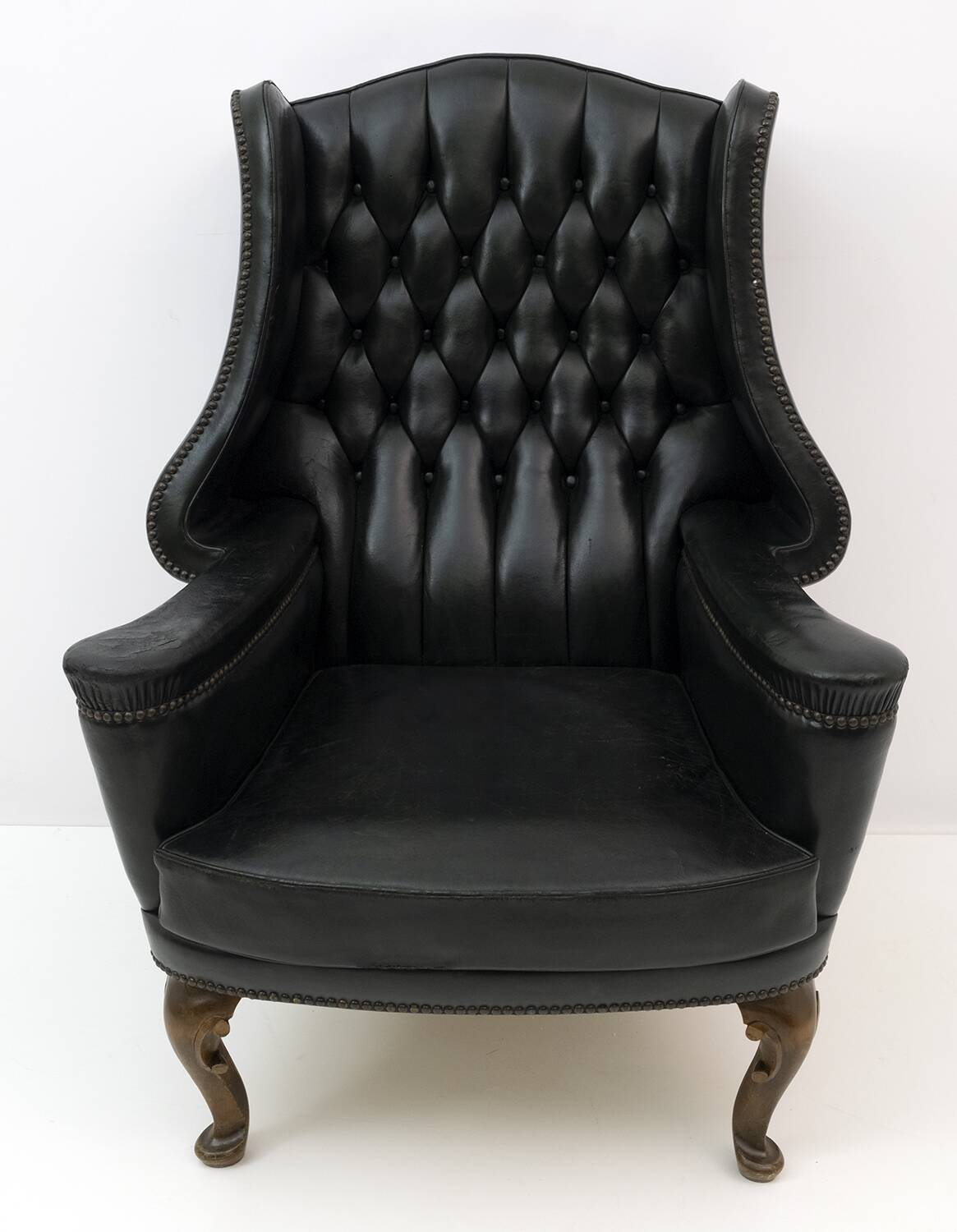 Georgian Style Rare Original Chesterfield Leather Armchair, 1950s
