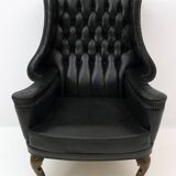 Georgian Style Rare Original Chesterfield Leather Armchair, 1950s
