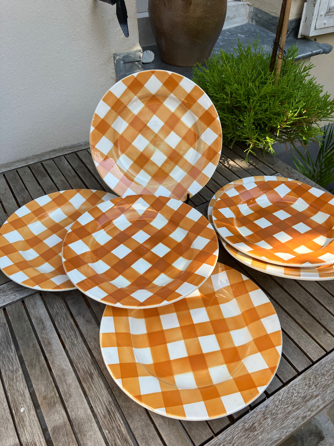 7 vintage dinner plates