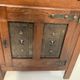 20th century natural wood and metal plate secretary desk