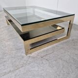 Vintage gold leaf coffee table by Belgochrom, 1970s