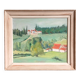Huile sur bois post-impressionniste encadrée
