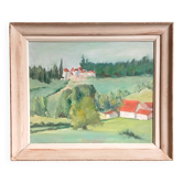 Huile sur bois post-impressionniste encadrée