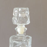 Vintage 70's glass decanter, airtight cap, rectangular shape