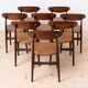 Mid Century Modern Dining Set, Round Table with 4 Fredrik Kayser Chairs