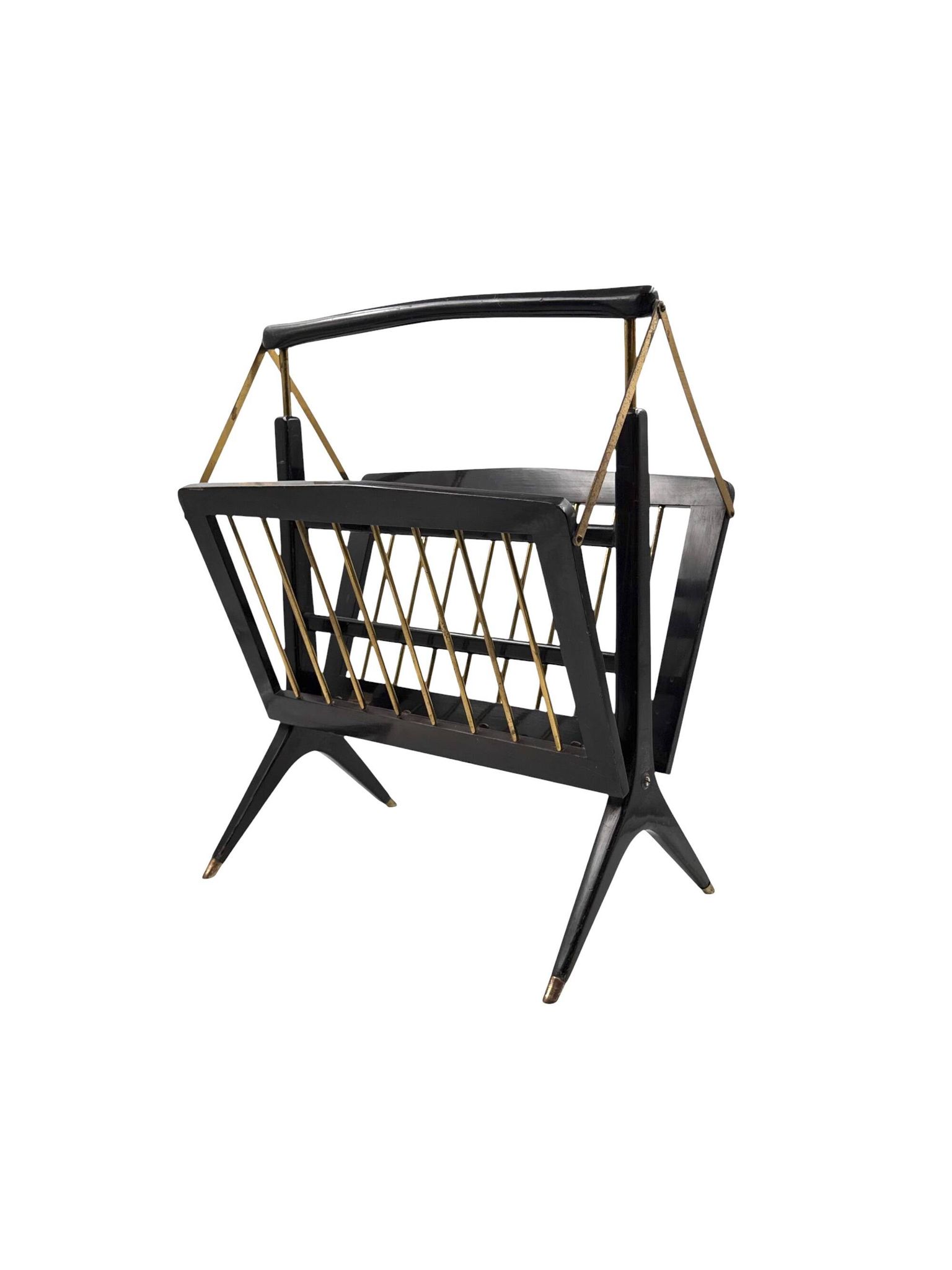 Mid-century Modern brass magazine rack, Ico e Luisa Parisi  Italy 1950