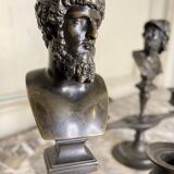 Pair of bronze candlesticks with a black patina in the antique style