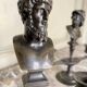 Pair of bronze candlesticks with a black patina in the antique style