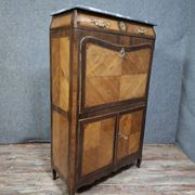 Louis XV period secretary in marquetry and veneer, 18th century.