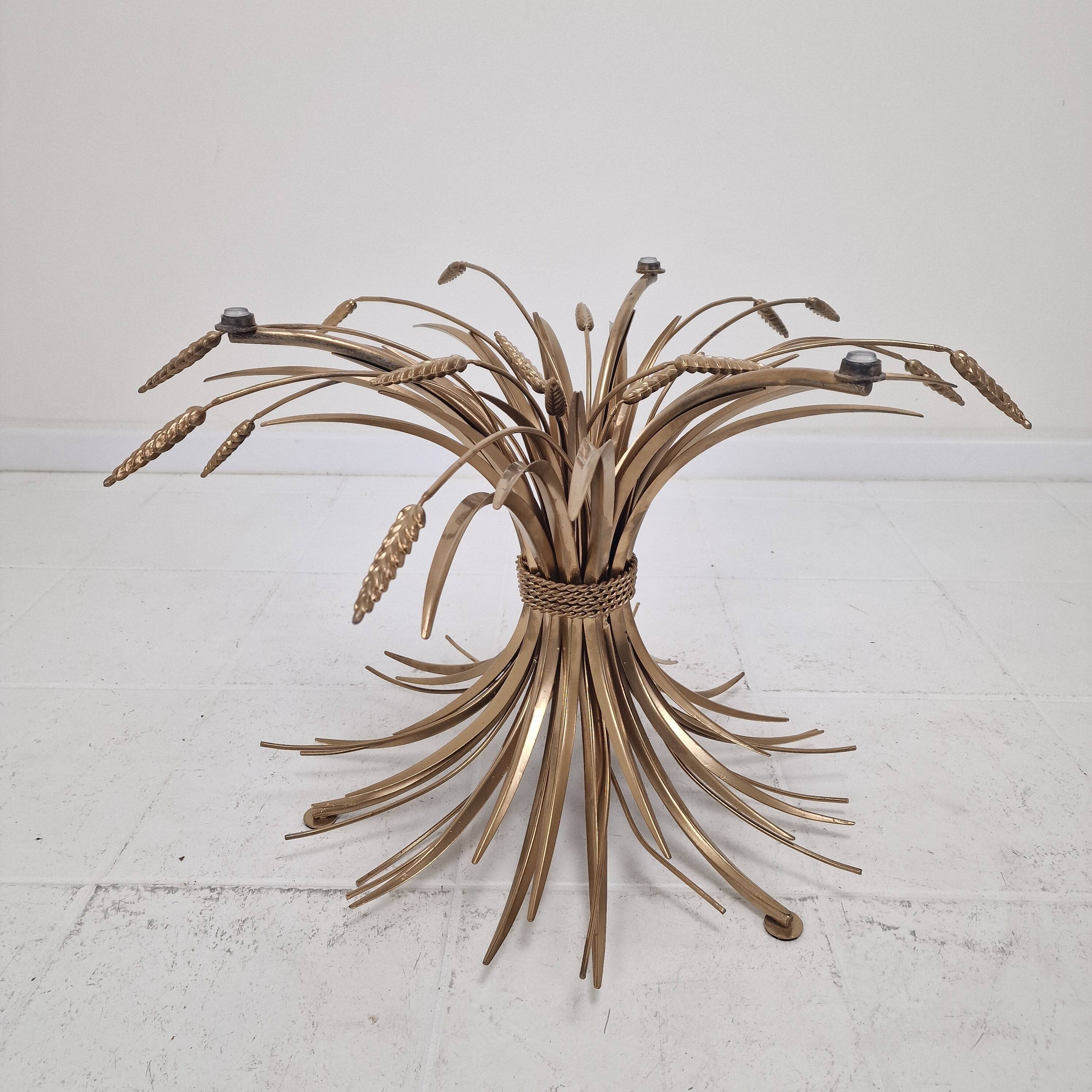 Hollywood Regency Gilded Coco Chanel Style Sheaf of Wheat Coffee Table, 197