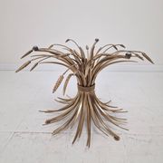 Hollywood Regency Gilded Coco Chanel Style Sheaf of Wheat Coffee Table, 197