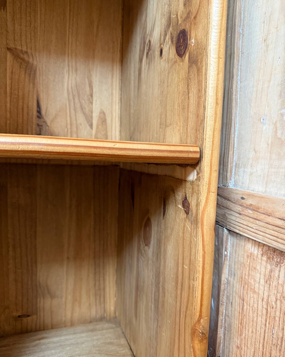Small vintage bookcase in solid pine