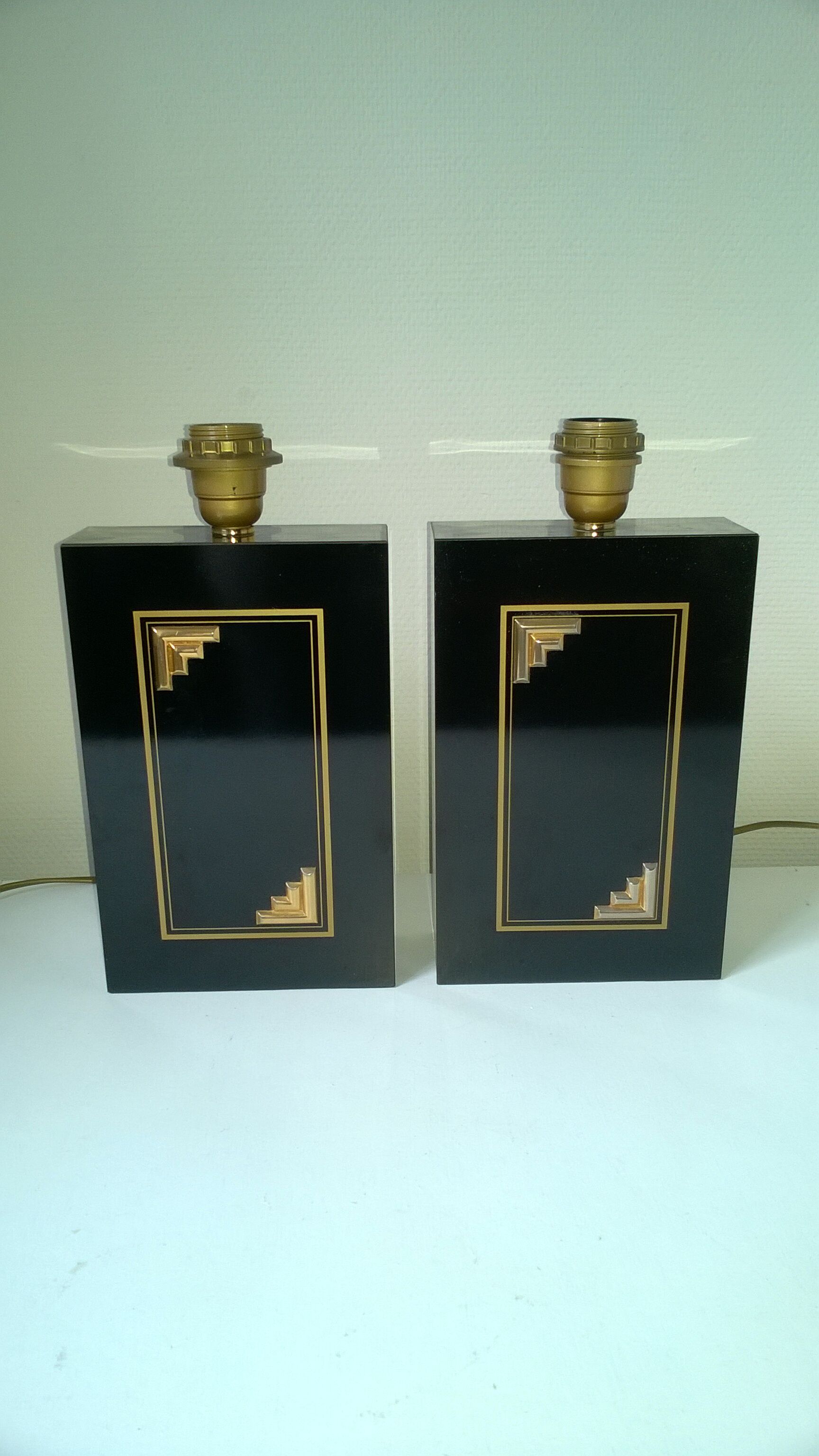 Pair of lamp legs Maison Le Douphin model Insert France 1970