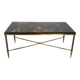 Neoclassical Brass Coffee Table with Lacquered Top Representing