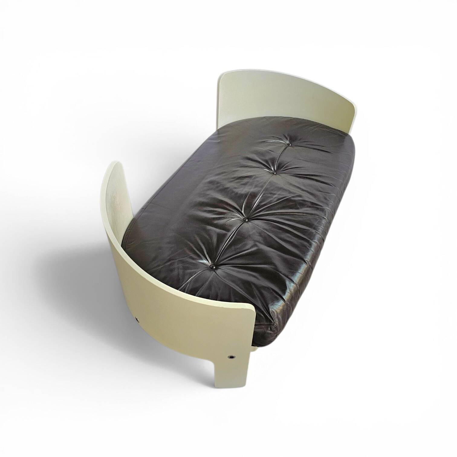 Bz49 sofa by Hans Ell for 't Spectrum / 1970 / dark brown leather