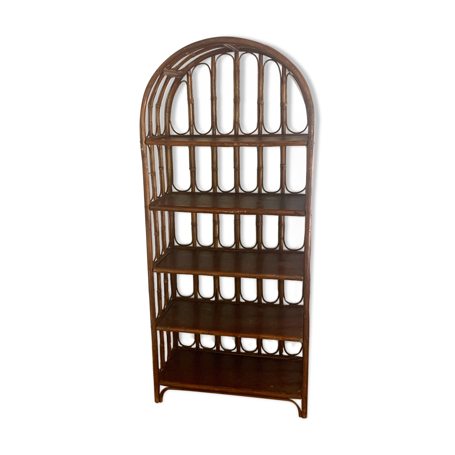 Vintage rattan bookcase