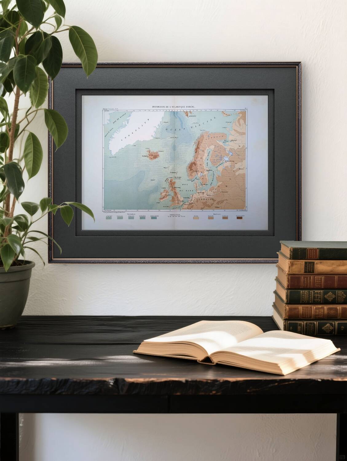 The North Atlantic, original map printed in 1879.