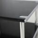 Coffee table "space age" in black lacquered steel