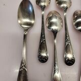 Old silver metal service with box