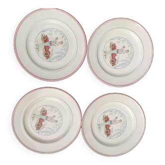 Lot de 4 anciennes assiettes italiennes