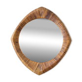 Miroir osier tressé French Riviera 1960
