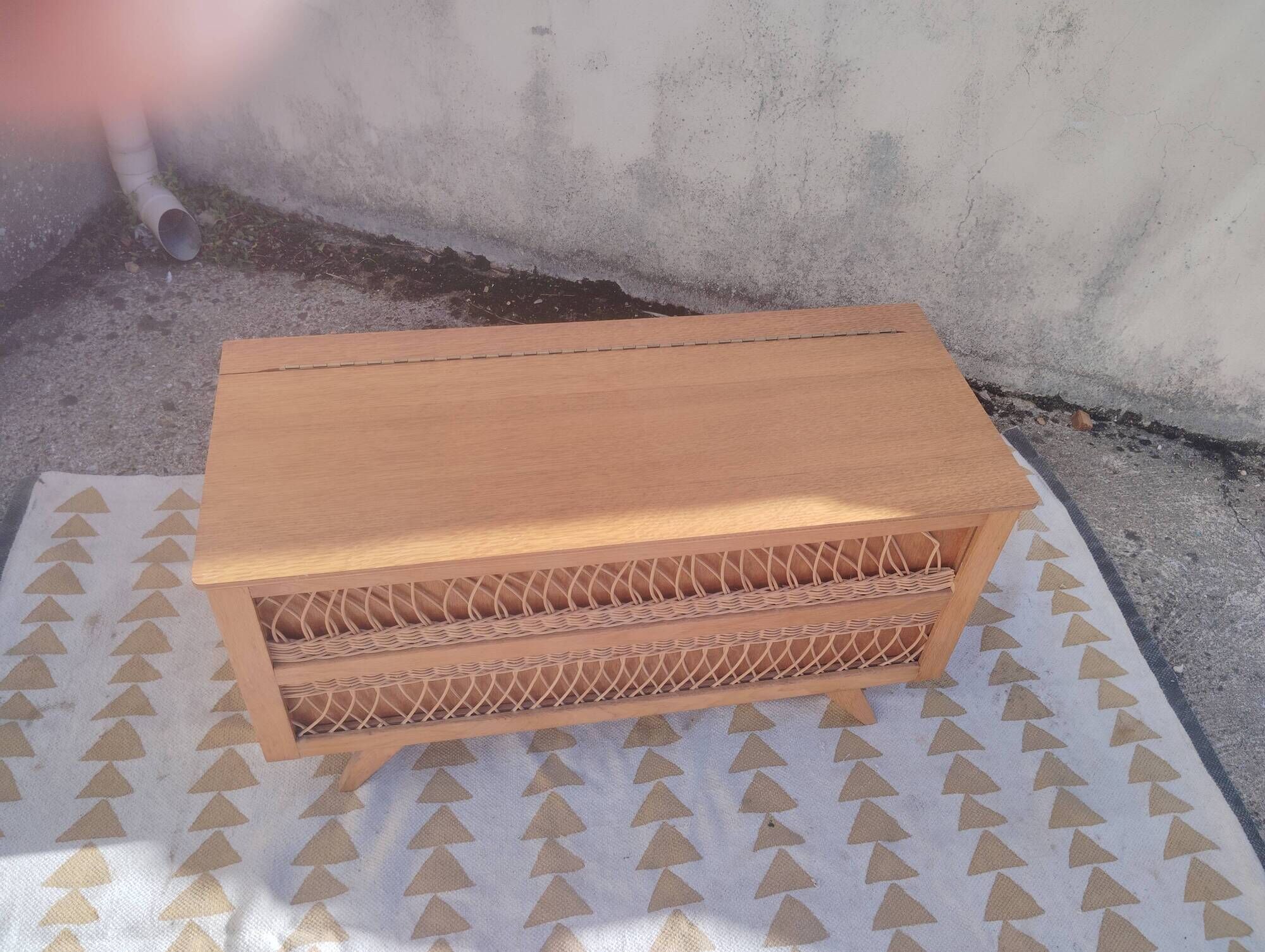 Vintage wicker toy chest