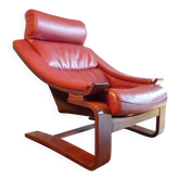 Krokken Nelo armchair in red leather
