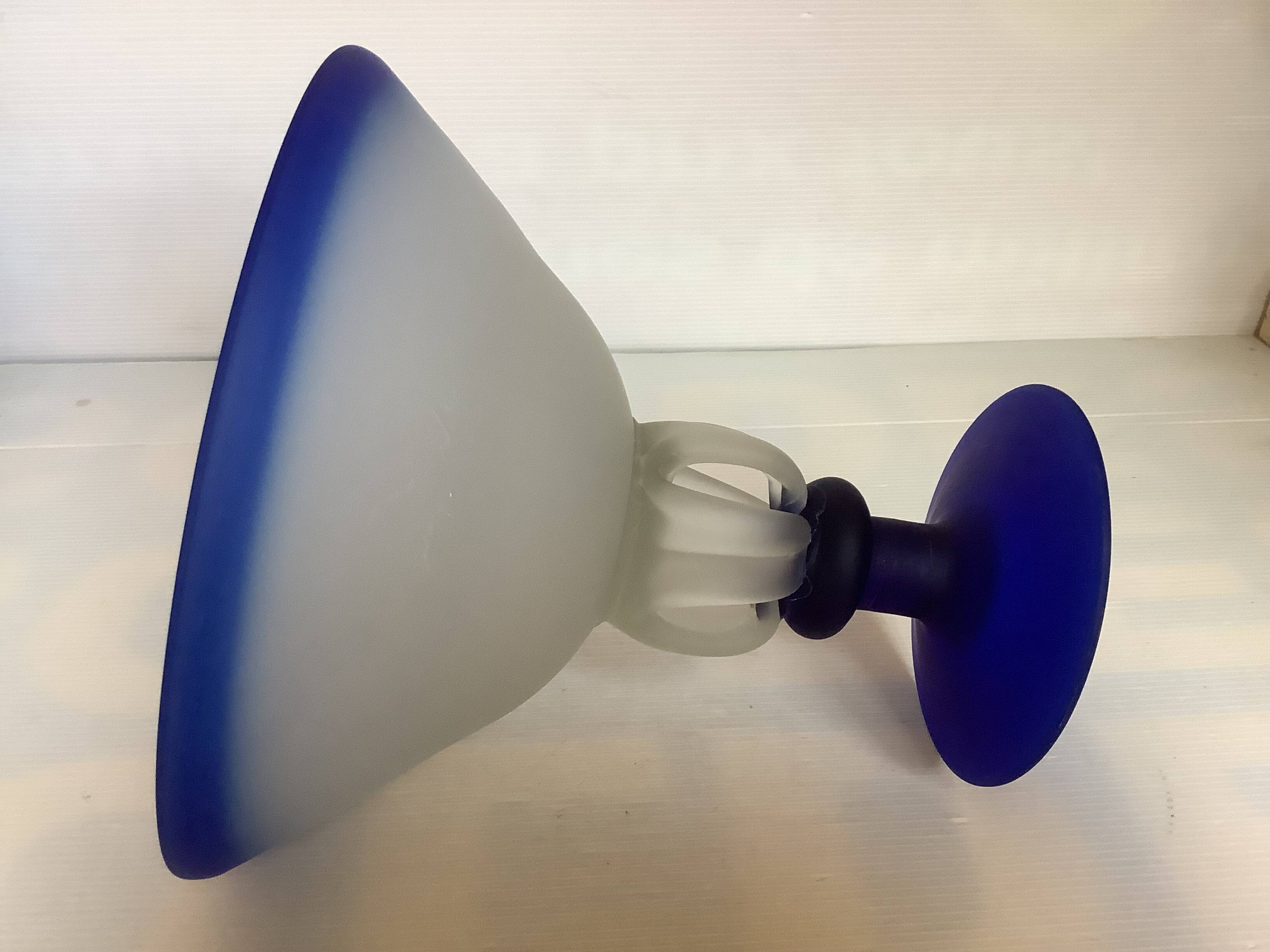 Frosted glass footed bowl in Murano style