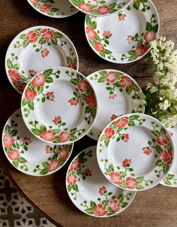 Lot de 11 assiettes creuses vintage Eric de Moulin des Loups
