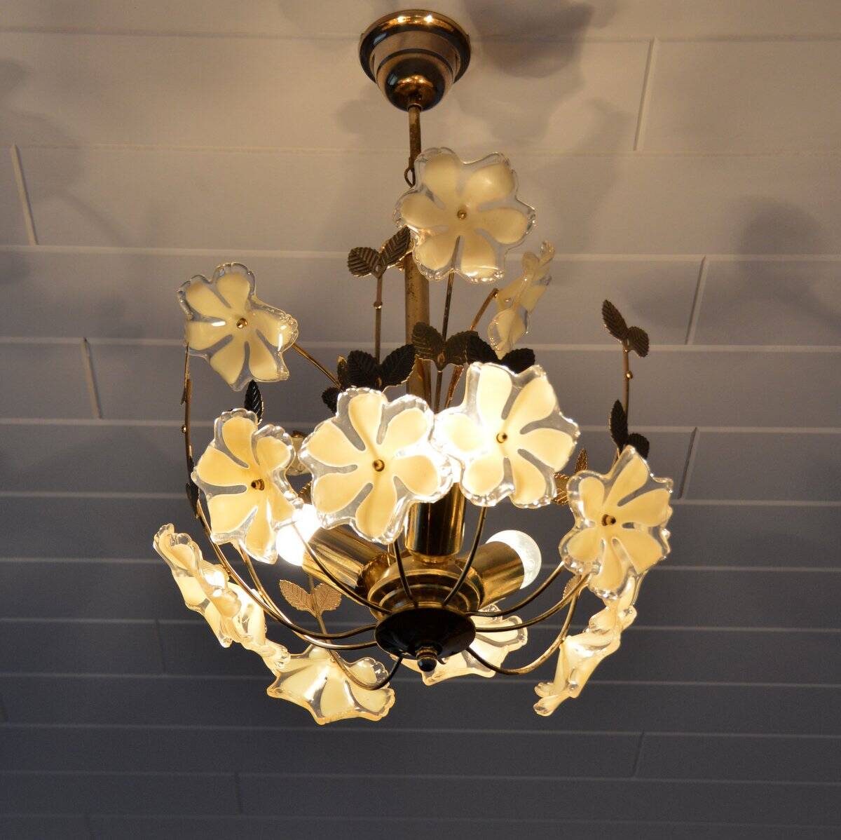 Vintage 1960s flower chandelier