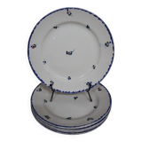 5 assiettes plates manufacture impériale royale Nimy Fabrication Belge