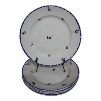 5 assiettes plates manufacture impériale royale Nimy Fabrication Belge