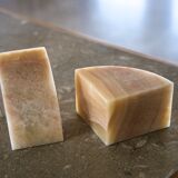 Orange onyx bookends