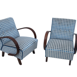 A pair of Art Deco armchairs from the 1930s. Armchairs designed by J. Halabala.