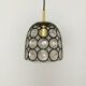 Iron ring design glass pendant lamp by Glashütte Limburg