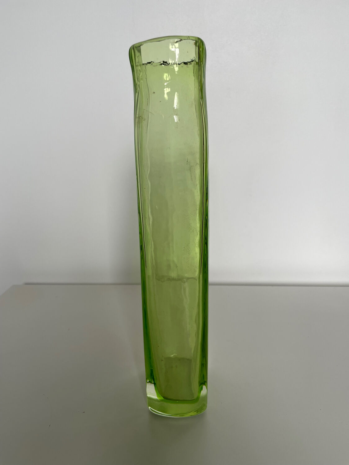 Green glass vase