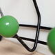 Wall coat holder years 60, 8 hooks wooden balls and lacquered metal