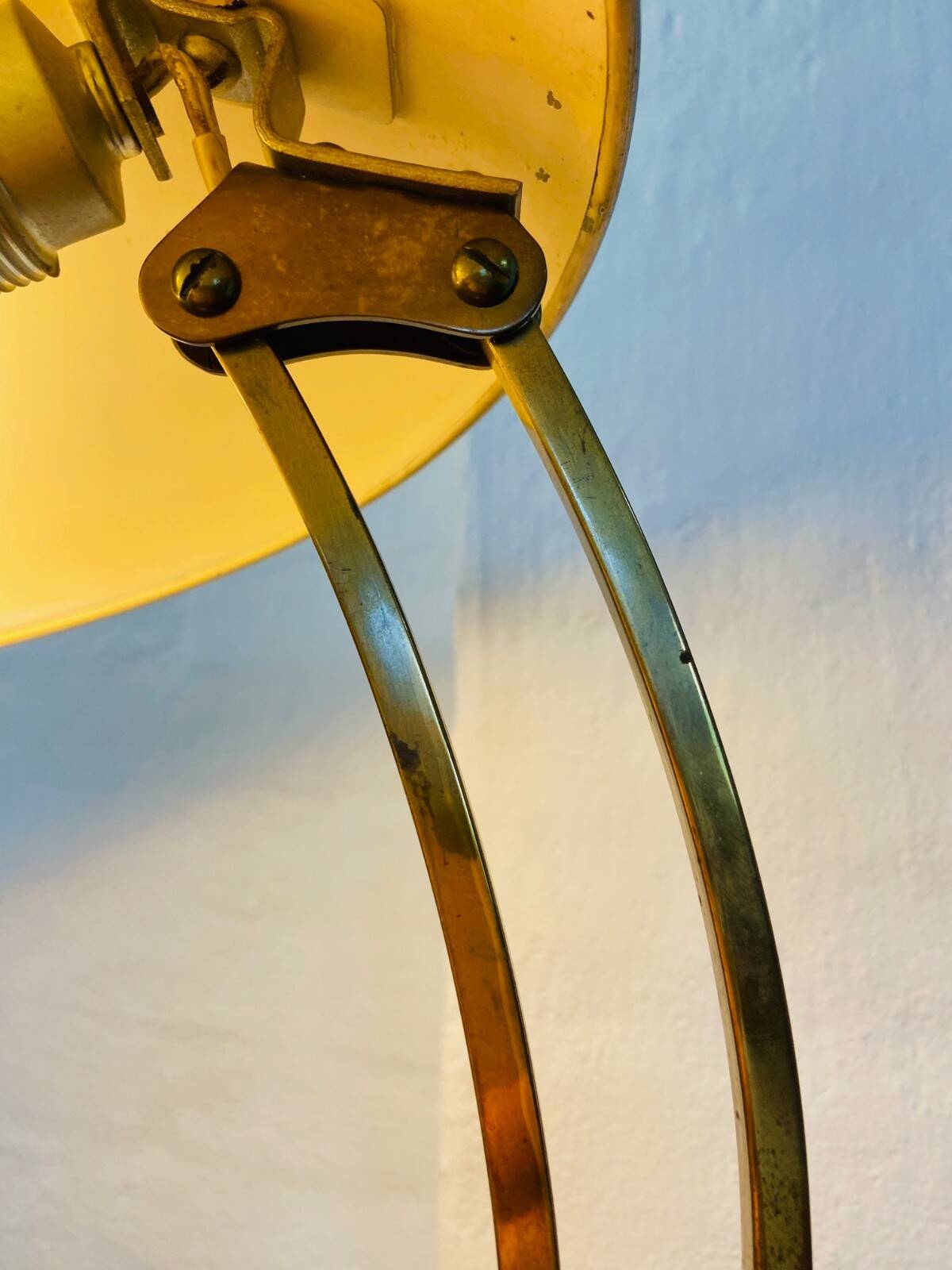 Vintage modernist Kaiser Dell brass lamp 1960s