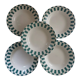 Suite de 5 plates Digoin checkerboard pattern