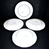 Set of 4 old earthenware plates from CREIL & MONTEREAU with purple vine decoration, 19th century.