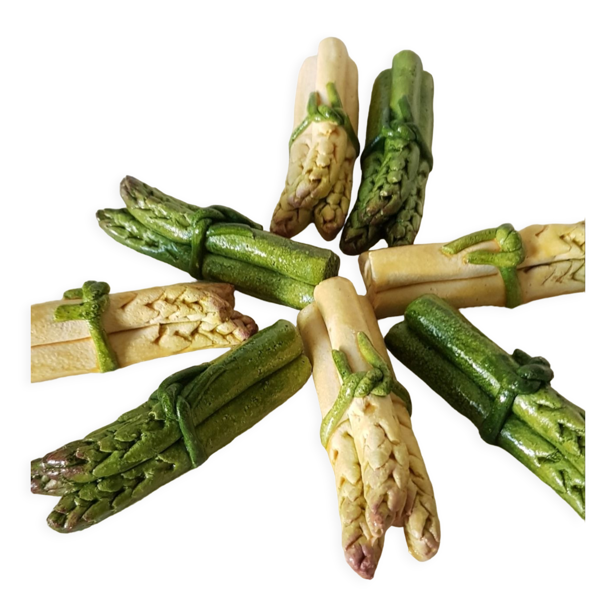Set of 8 ceramic asparagus knife holders